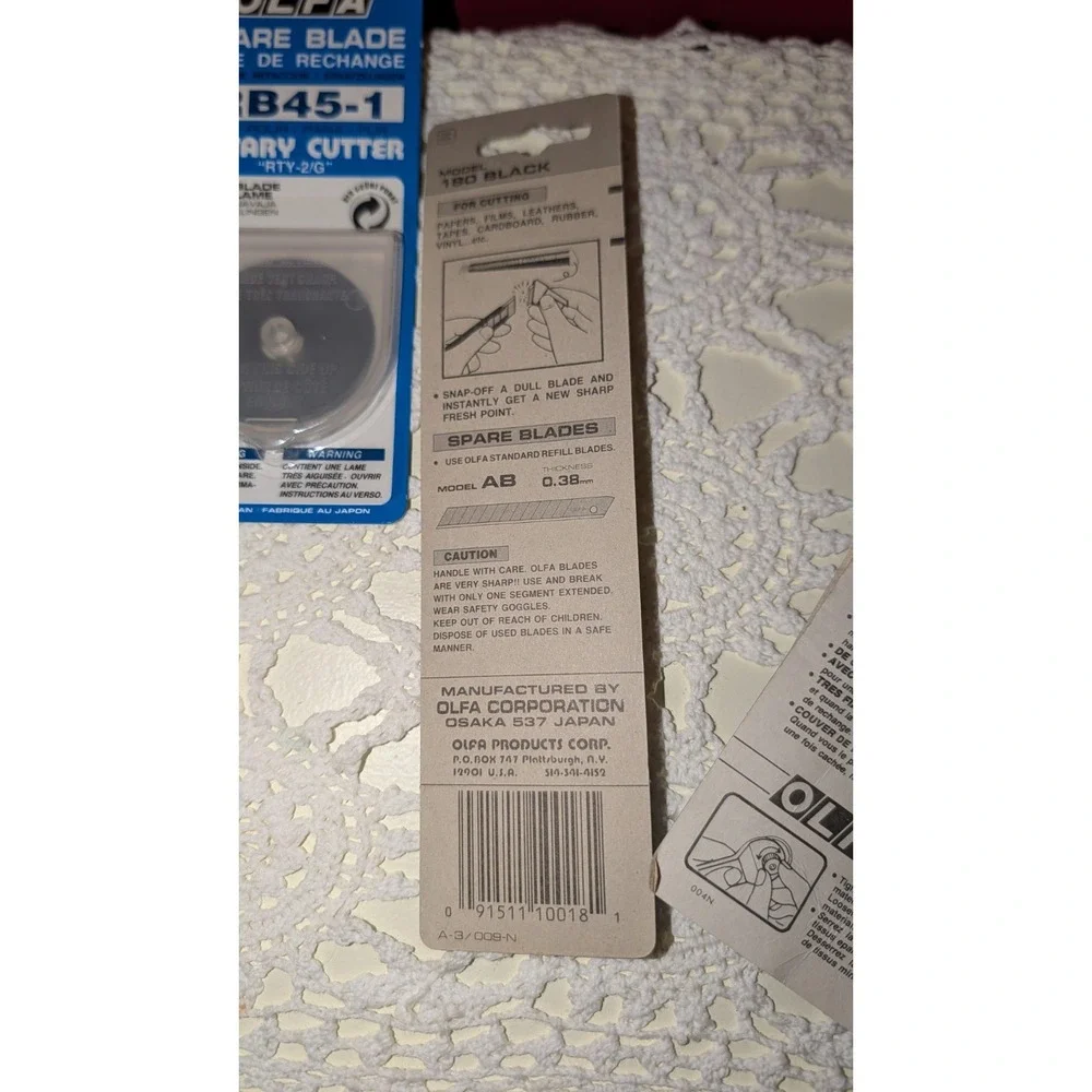 NEW 5pc Vintage OLFA RTY-2/DX , RTY-1/G Rotary‎ Cutter RB45-1 Blades 45mm 28mm